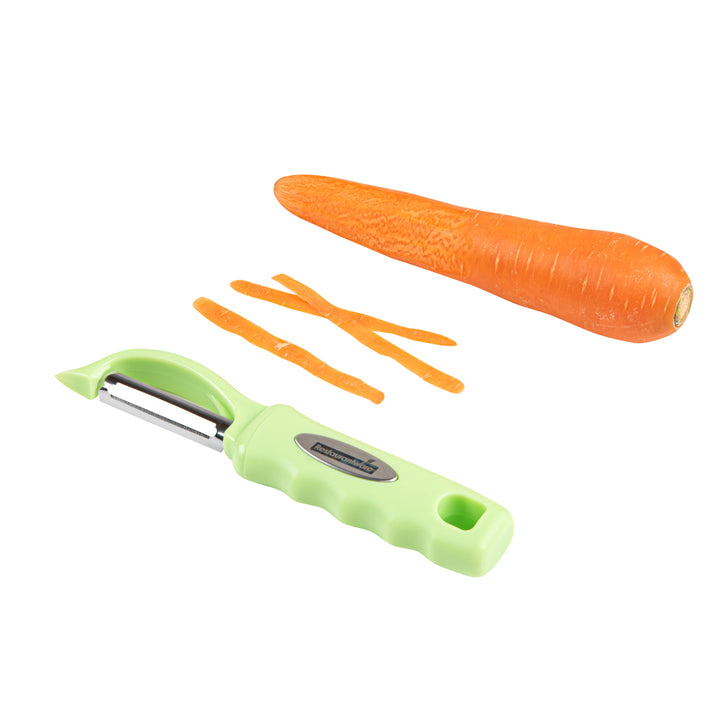Restaurantware Comfy Grip 7.50In Stainless Steel Vegetable Peeler, Gray - Restaurant Equipment and Smallwares - Canadian Distribution - Ships Free Within Canada on Orders Above CAD $199