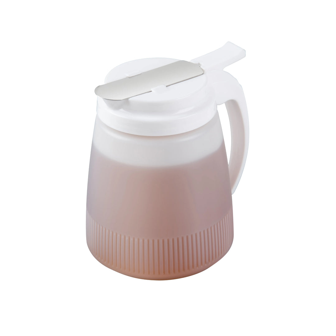 Restaurantware RW Base 32 Ounce 5.50 x 4.50 x 5.75 Inch All-Purpose & Syrup Dispenser, White, Plastic - Restaurant Equipment and Smallwares - Canadian Distribution - Ships Free Within Canada on Orders Above CAD $199