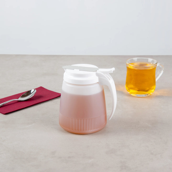Restaurantware RW Base 32 Ounce 5.50 x 4.50 x 5.75 Inch All-Purpose & Syrup Dispenser, White, Plastic - Restaurant Equipment and Smallwares - Canadian Distribution - Ships Free Within Canada on Orders Above CAD $199