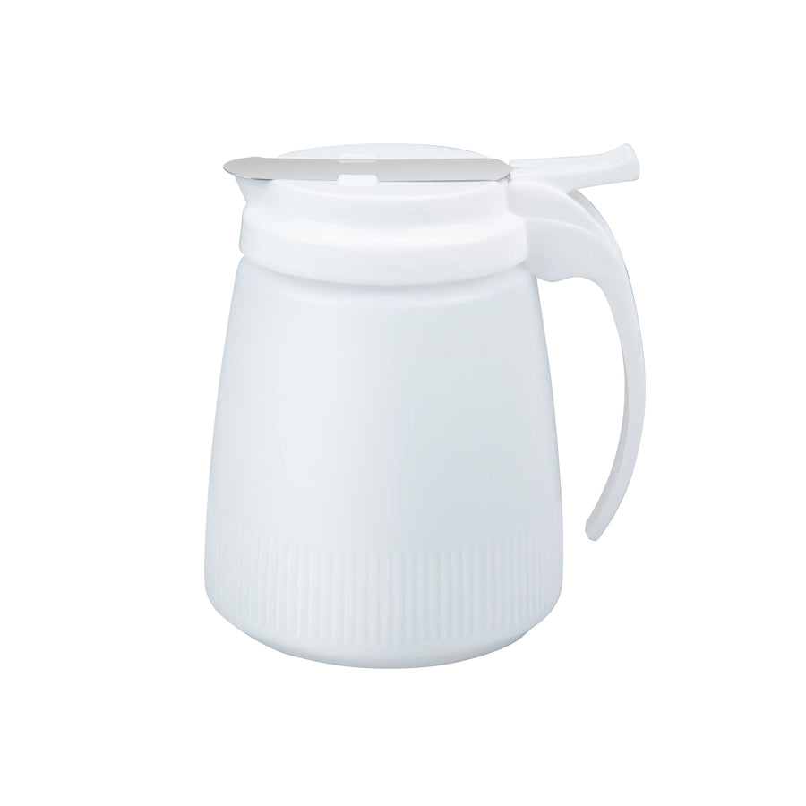 Restaurantware RW Base 32 Ounce 5.50 x 4.50 x 5.75 Inch All-Purpose & Syrup Dispenser, White, Plastic - Restaurant Equipment and Smallwares - Canadian Distribution