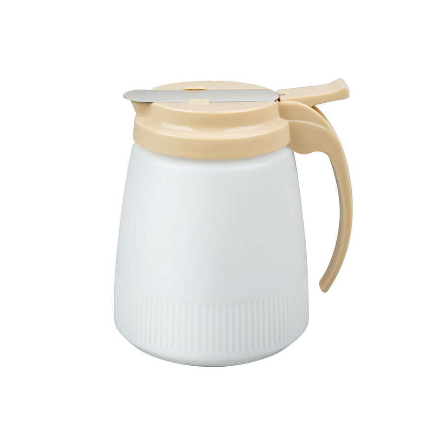 Restaurantware RW Base 32 Ounce 5.50 x 4.50 x 5.75 Inch All-Purpose & Syrup Dispenser, Beige, Plastic - Restaurant Equipment and Smallwares - Canadian Distribution