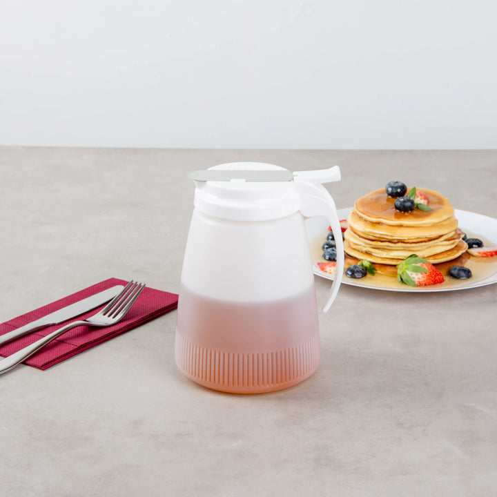 Restaurantware RW Base 48 Ounce 5.75 x 5 x 6.75 Inch All-Purpose & Syrup Dispenser, White, Plastic - Restaurant Equipment and Smallwares - Canadian Distribution - Ships Free Within Canada on Orders Above CAD $199