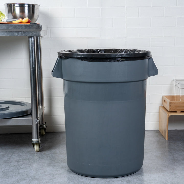 Restaurantware RW Clean 32 Gallon Trash Can & Ingredient Bin, Gray, Plastic, 25 x 22 x 27.25 Inch - Restaurant Equipment and Smallwares - Canadian Distribution - Ships Free Within Canada on Orders Above CAD $199
