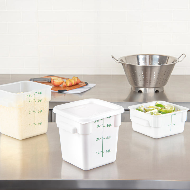Restaurantware Met Lux Lid, White, Plastic, Square, for 2 & 4 Quart Food Storage Containe - Restaurant Equipment and Smallwares - Canadian Distribution - Ships Free Within Canada on Orders Above CAD $199