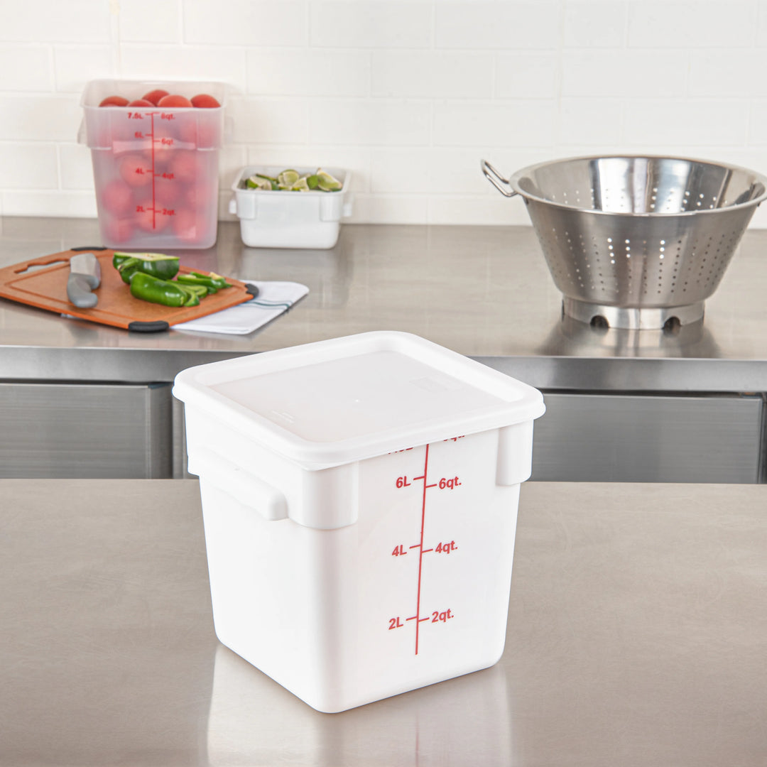 Restaurantware Met Lux Lid, White, Plastic, Square, for 6 & 8 Quart Food Storage Containe - Restaurant Equipment and Smallwares - Canadian Distribution - Ships Free Within Canada on Orders Above CAD $199