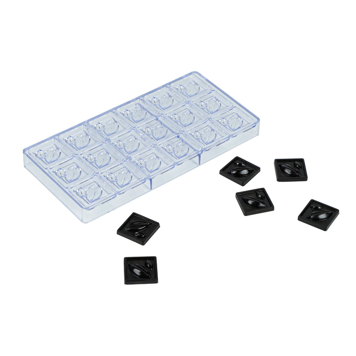 Restaurantware Pastry Tek 18-Compartment Cocoa Bean Candy & Chocolate Molds, Polycarbonate - Restaurant Equipment and Smallwares - Canadian Distribution - Ships Free Within Canada on Orders Above CAD $199