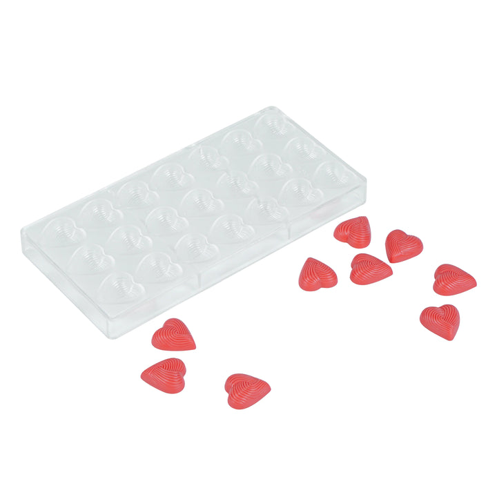 Restaurantware Pastry Tek 21-Compartment Thread Heart Candy & Chocolate Molds, Polycarbonate - Restaurant Equipment and Smallwares - Canadian Distribution - Ships Free Within Canada on Orders Above CAD $199
