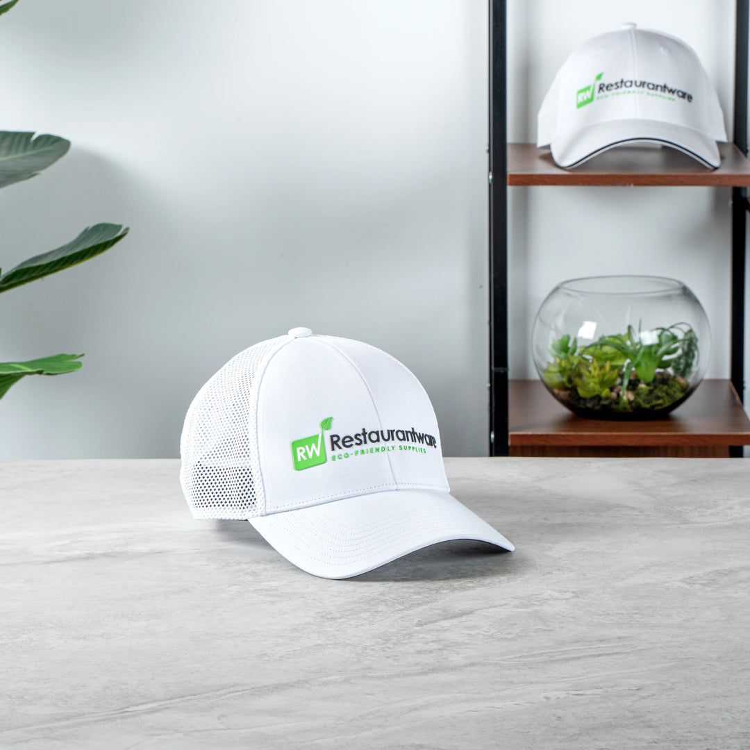 Restaurantware RW Threads Trucker Snapback Hats, White - Restaurant Equipment and Smallwares - Canadian Distribution - Ships Free Within Canada on Orders Above CAD $199