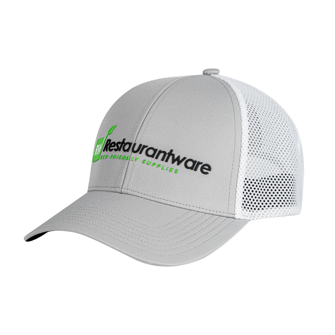 Restaurantware RW Threads Trucker Snapback Hats, Gray & White - Restaurant Equipment and Smallwares - Canadian Distribution - Ships Free Within Canada on Orders Above CAD $199
