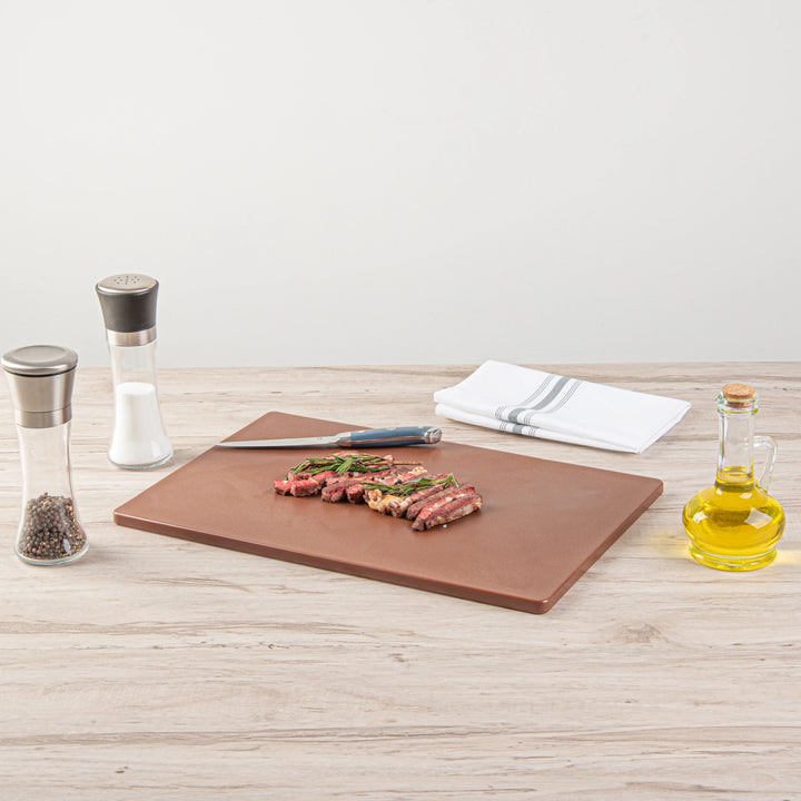 Restaurantware RW Base 18 x 12 Inch Cutting Boards, Brown, Plastic - Restaurant Equipment and Smallwares - Canadian Distribution - Ships Free Within Canada on Orders Above CAD $199