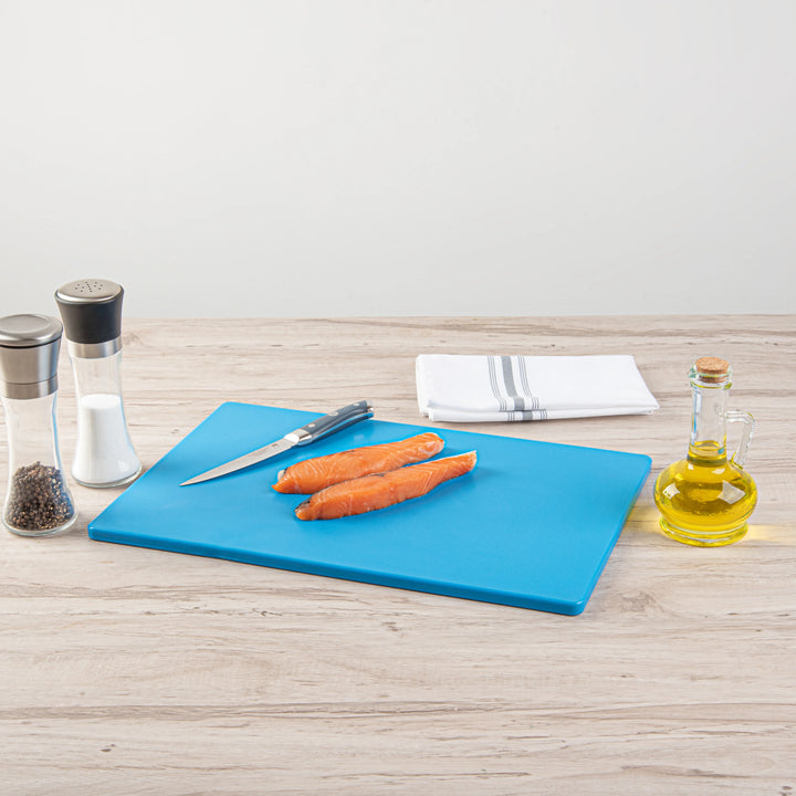 Restaurantware RW Base 18 x 12 Inch Cutting Boards, Blue, Plastic - Restaurant Equipment and Smallwares - Canadian Distribution - Ships Free Within Canada on Orders Above CAD $199