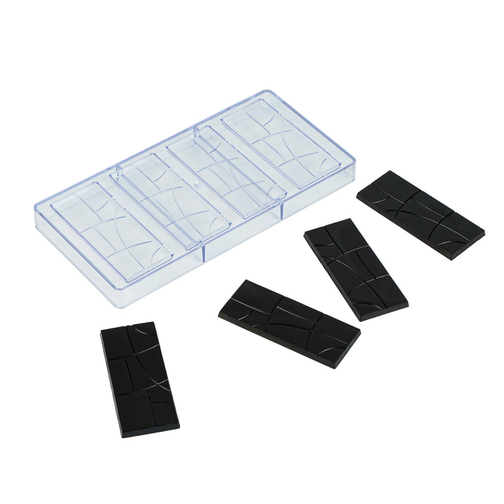 Restaurantware Pastry Tek 4-Compartment Chocolate Bar Molds, Polycarbonate - Restaurant Equipment and Smallwares - Canadian Distribution - Ships Free Within Canada on Orders Above CAD $199