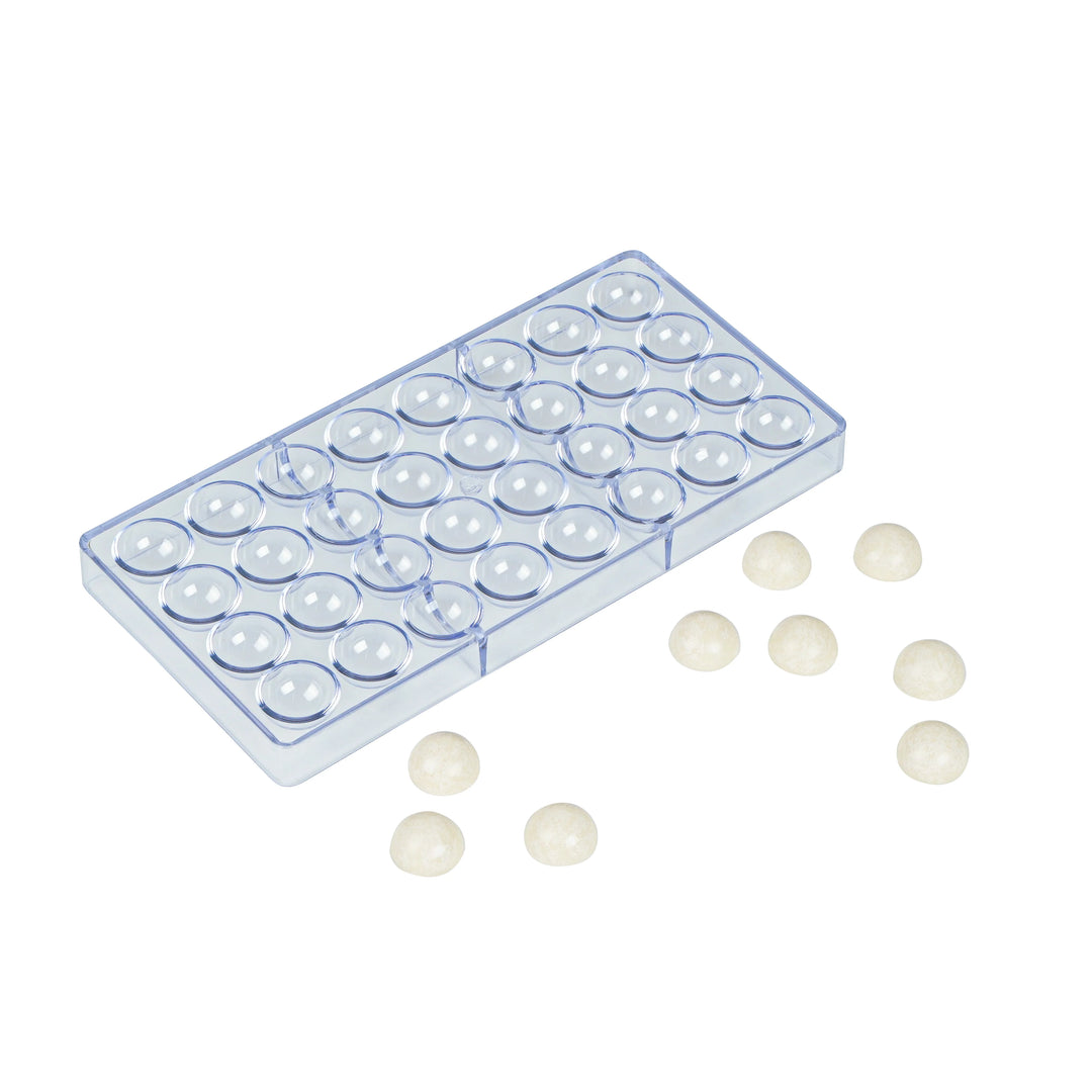 Restaurantware Pastry Tek 32-Compartment Half Sphere Candy & Chocolate Molds, Polycarbonate - Restaurant Equipment and Smallwares - Canadian Distribution - Ships Free Within Canada on Orders Above CAD $199
