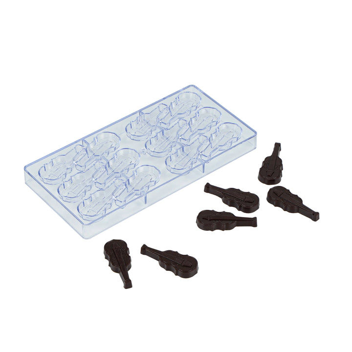 Restaurantware Pastry Tek 12-Compartment Violin Candy & Chocolate Molds, Polycarbonate - Restaurant Equipment and Smallwares - Canadian Distribution - Ships Free Within Canada on Orders Above CAD $199