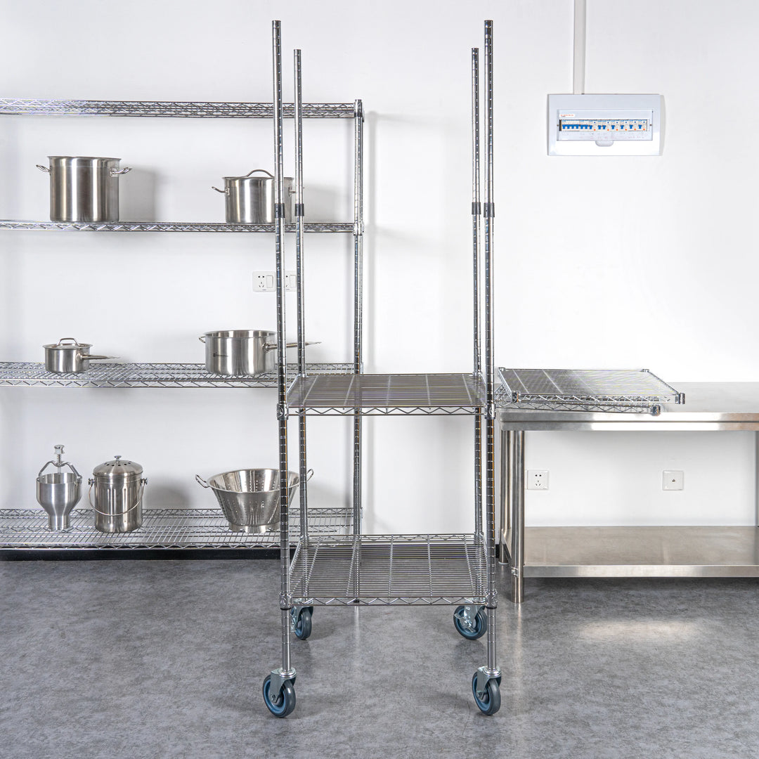 Restaurantware RW Base 74 Inch Chrome Shelf Posts, Mobile - Restaurant Equipment and Smallwares - Canadian Distribution - Ships Free Within Canada on Orders Above CAD $199