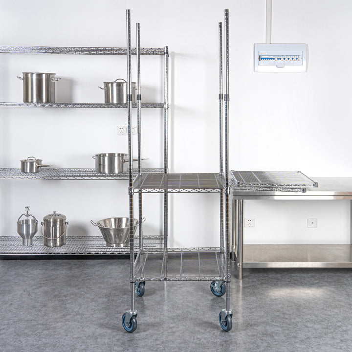 Restaurantware RW Base 74 Inch Chrome Shelf Posts, Mobile - Restaurant Equipment and Smallwares - Canadian Distribution - Ships Free Within Canada on Orders Above CAD $199