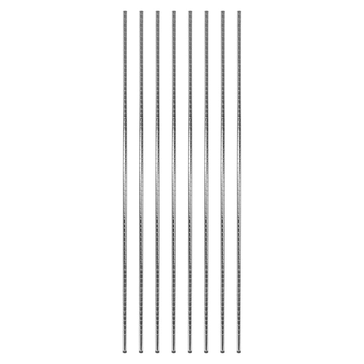Restaurantware RW Base 74 Inch Chrome Shelf Posts, Stationary, with Leveling Foot - Restaurant Equipment and Smallwares - Canadian Distribution - Ships Free Within Canada on Orders Above CAD $199