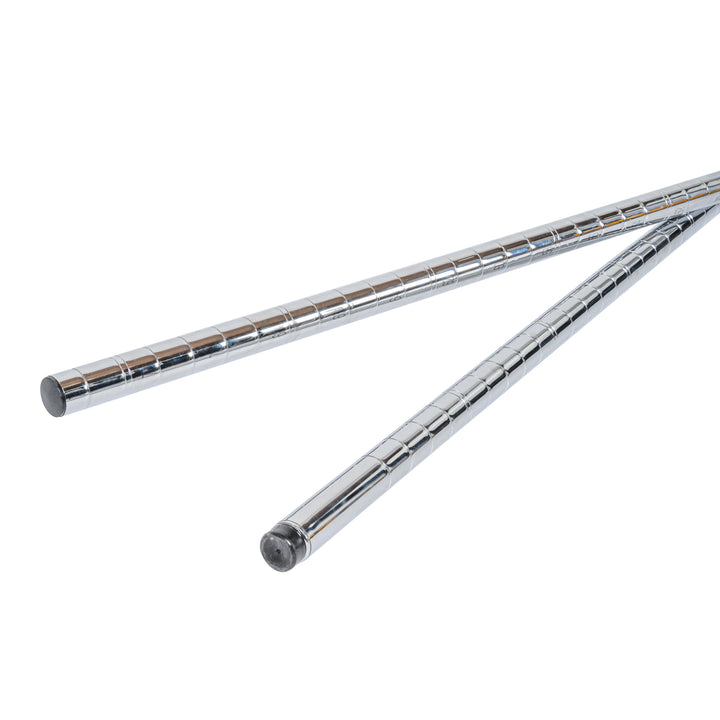 Restaurantware RW Base 74 Inch Chrome Shelf Posts, Stationary, with Leveling Foot - Restaurant Equipment and Smallwares - Canadian Distribution