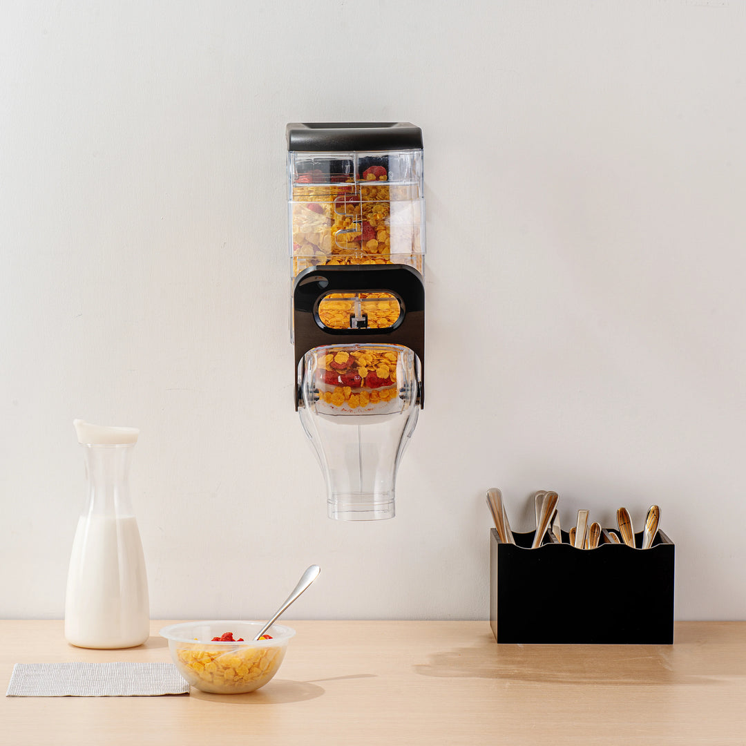 Restaurantware Met Lux 2 Gallon Wall Mount Cereal Dispensers, Plastic, 17.25 x 13.50 x 6 Inch - Restaurant Equipment and Smallwares - Canadian Distribution - Ships Free Within Canada on Orders Above CAD $199