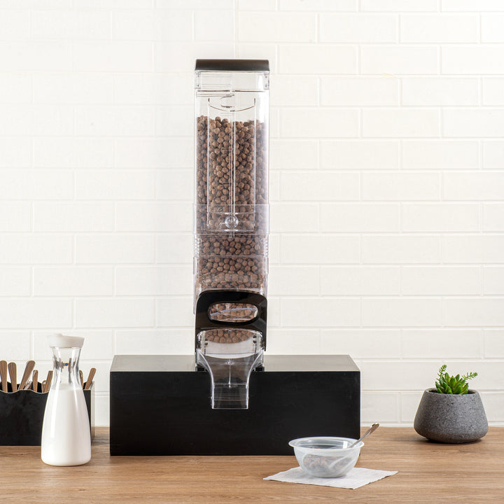 Restaurantware Met Lux 5 Gallon Cereal Dispensers, Plastic, 28 x 13 x 6 Inch, with Stand - Restaurant Equipment and Smallwares - Canadian Distribution - Ships Free Within Canada on Orders Above CAD $199