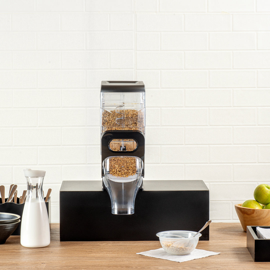 Restaurantware Met Lux 2 Gallon Cereal Dispensers, Plastic, 17 x 13 x 6 Inch, with Stand - Restaurant Equipment and Smallwares - Canadian Distribution - Ships Free Within Canada on Orders Above CAD $199