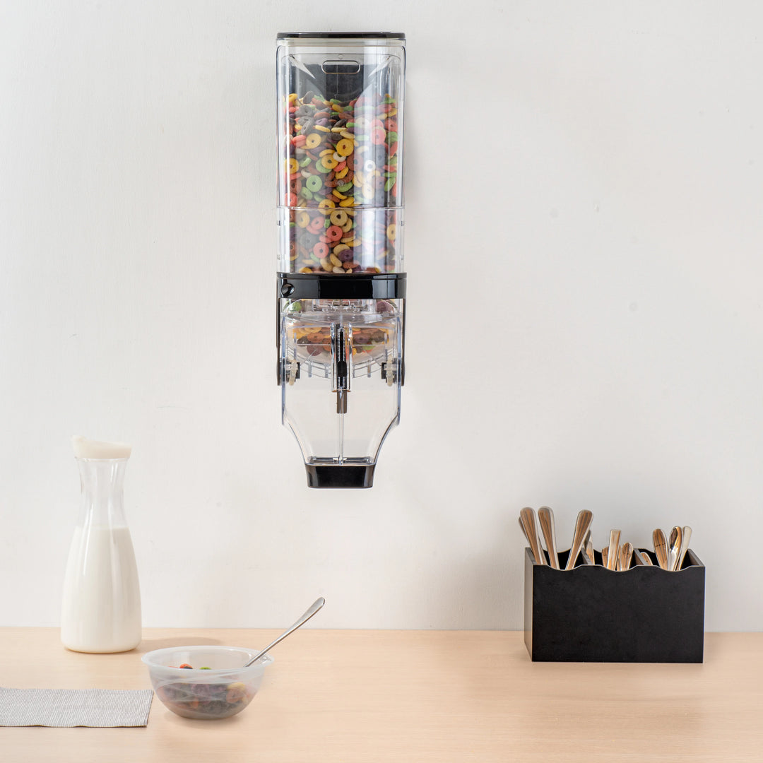Restaurantware Met Lux 3.50 Gallon Wall Mount Cereal Dispensers, Plastic, 20.75 x 13.75 x 6 Inch - Restaurant Equipment and Smallwares - Canadian Distribution - Ships Free Within Canada on Orders Above CAD $199