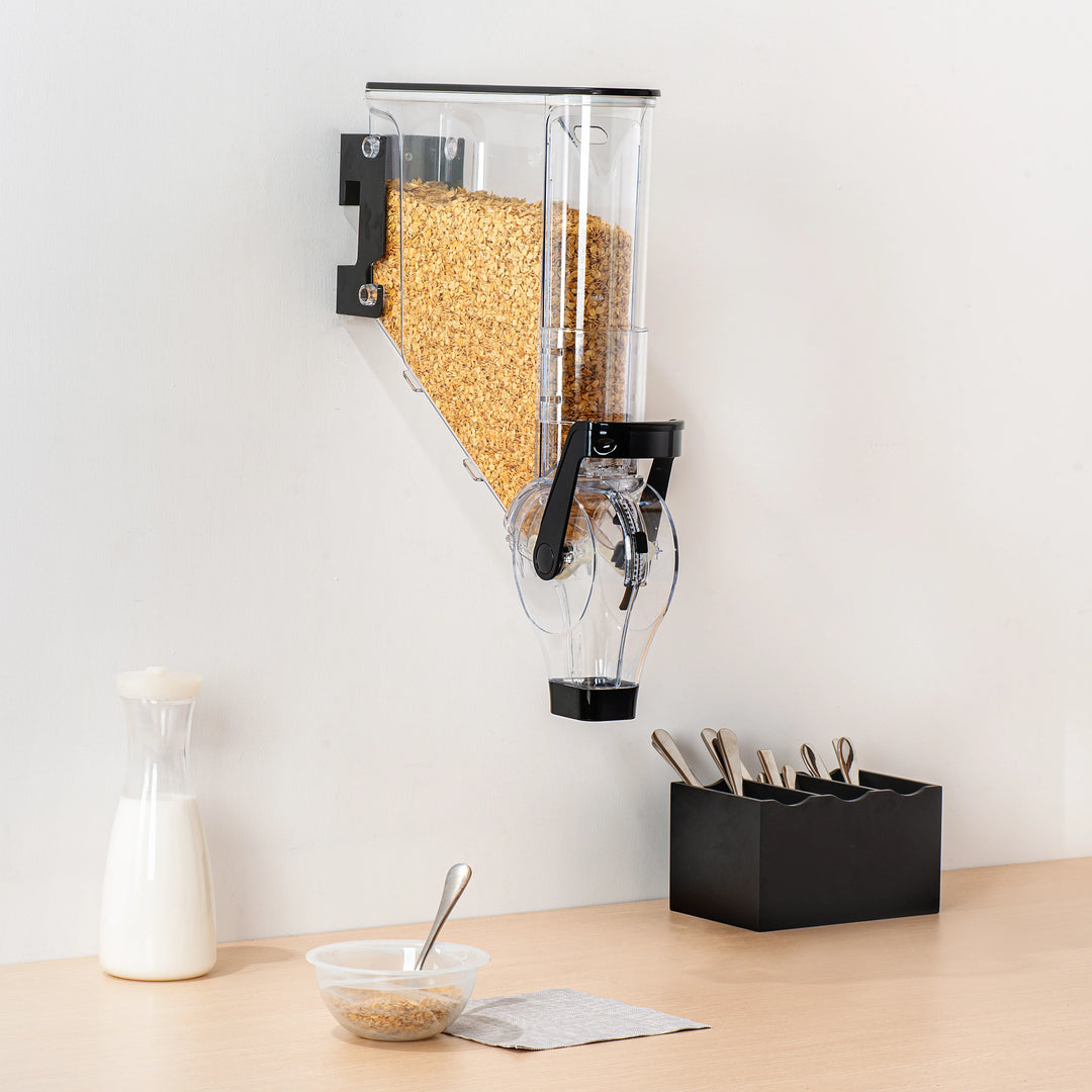 Restaurantware Met Lux 2 Gallon Wall Mount Cereal Dispensers, Plastic, 20.75 x 13.75 x 4 Inch - Restaurant Equipment and Smallwares - Canadian Distribution - Ships Free Within Canada on Orders Above CAD $199