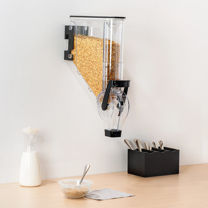 Restaurantware Met Lux 2 Gallon Wall Mount Cereal Dispensers, Plastic, 20.75 x 13.75 x 4 Inch - Restaurant Equipment and Smallwares - Canadian Distribution - Ships Free Within Canada on Orders Above CAD $199
