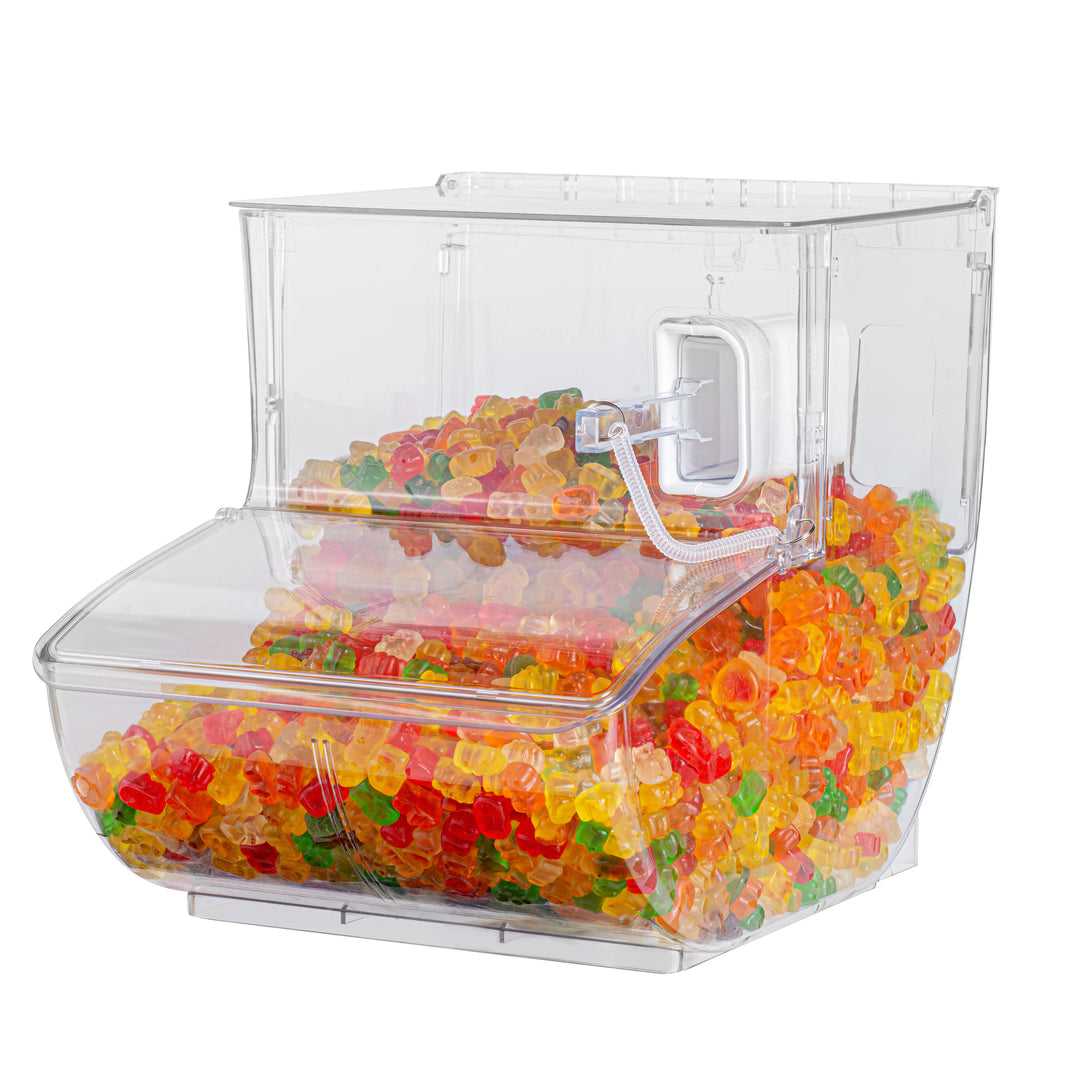 Restaurantware Met Lux 5.25 Gallon Topping Bin, Clear, Plastic, 16 x 11.75 x 13 Inch, with Scoop - Restaurant Equipment and Smallwares - Canadian Distribution - Ships Free Within Canada on Orders Above CAD $199