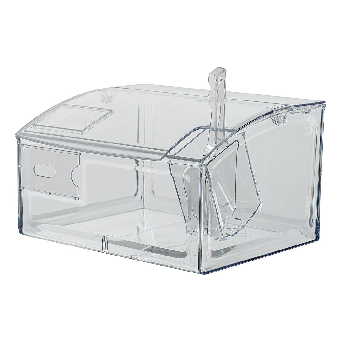 Restaurantware Met Lux 2 Gallon Topping Bin, Clear, Plastic, 7 x 9.75 x 11.75 Inch, with Scoop - Restaurant Equipment and Smallwares - Canadian Distribution