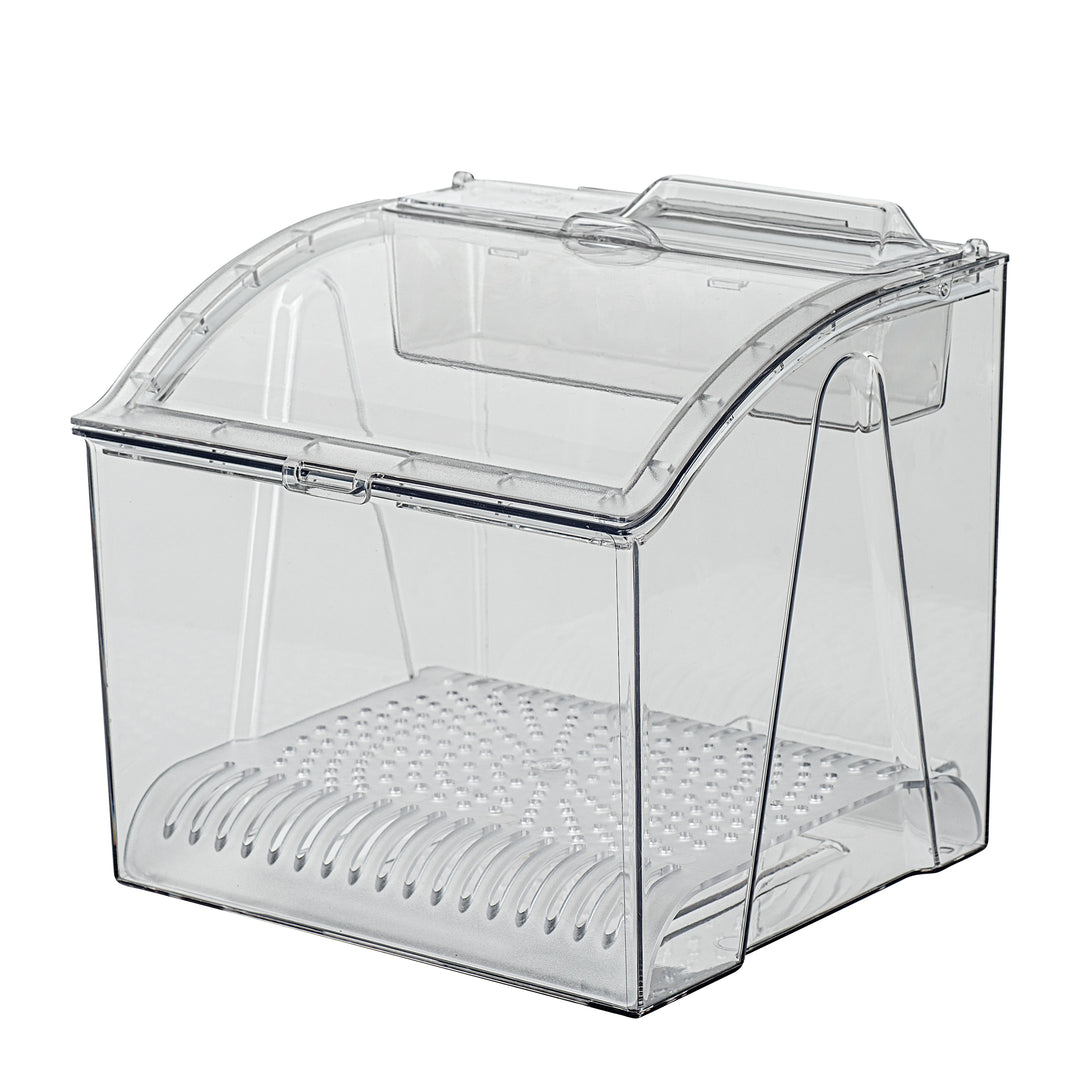 Restaurantware Met Lux 1.50 Gallon Topping Bin, Clear, Plastic, 7.75 x 6.75 x 7.75 Inch, with Scoop - Restaurant Equipment and Smallwares - Canadian Distribution
