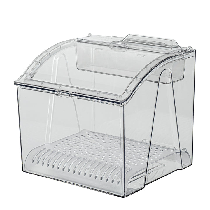 Restaurantware Met Lux 1.50 Gallon Topping Bin, Clear, Plastic, 7.75 x 6.75 x 7.75 Inch, with Scoop - Restaurant Equipment and Smallwares - Canadian Distribution