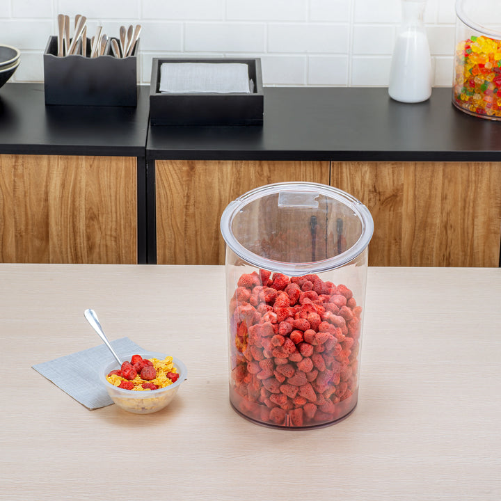 Restaurantware Met Lux 4 Gallon Storage Jars, Clear, Plastic, 9.75 x 9.75 x 13.75 Inch - Restaurant Equipment and Smallwares - Canadian Distribution - Ships Free Within Canada on Orders Above CAD $199