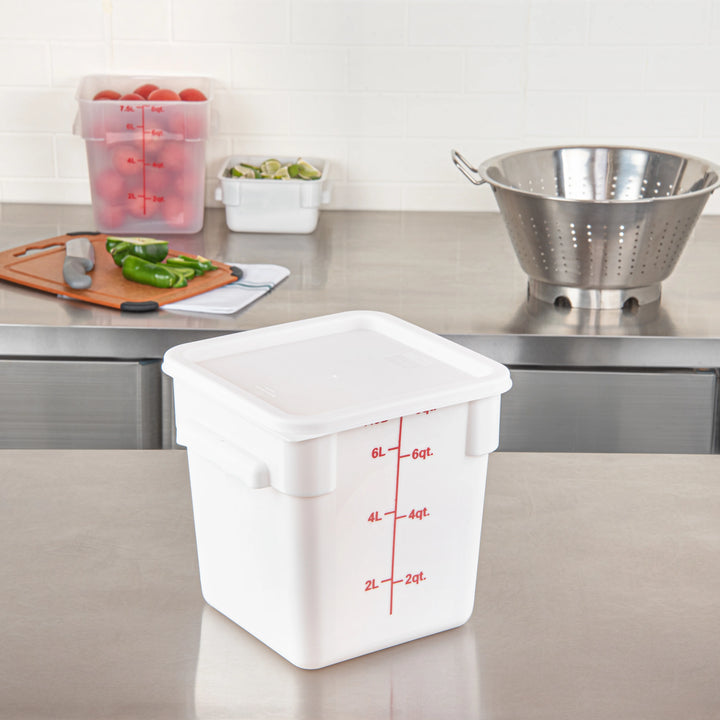 Restaurantware Met Lux Lids, White, Plastic, Square, for 6 & 8 Quart Food Storage Container - Restaurant Equipment and Smallwares - Canadian Distribution - Ships Free Within Canada on Orders Above CAD $199