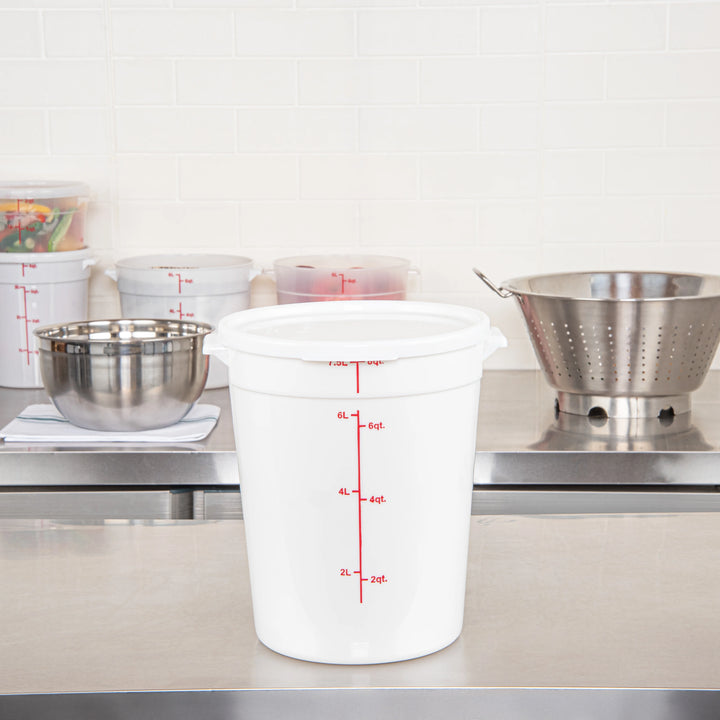 Restaurantware Met Lux Lids, White, Plastic, Round, for 6 & 8 Quart Food Storage Container - Restaurant Equipment and Smallwares - Canadian Distribution - Ships Free Within Canada on Orders Above CAD $199