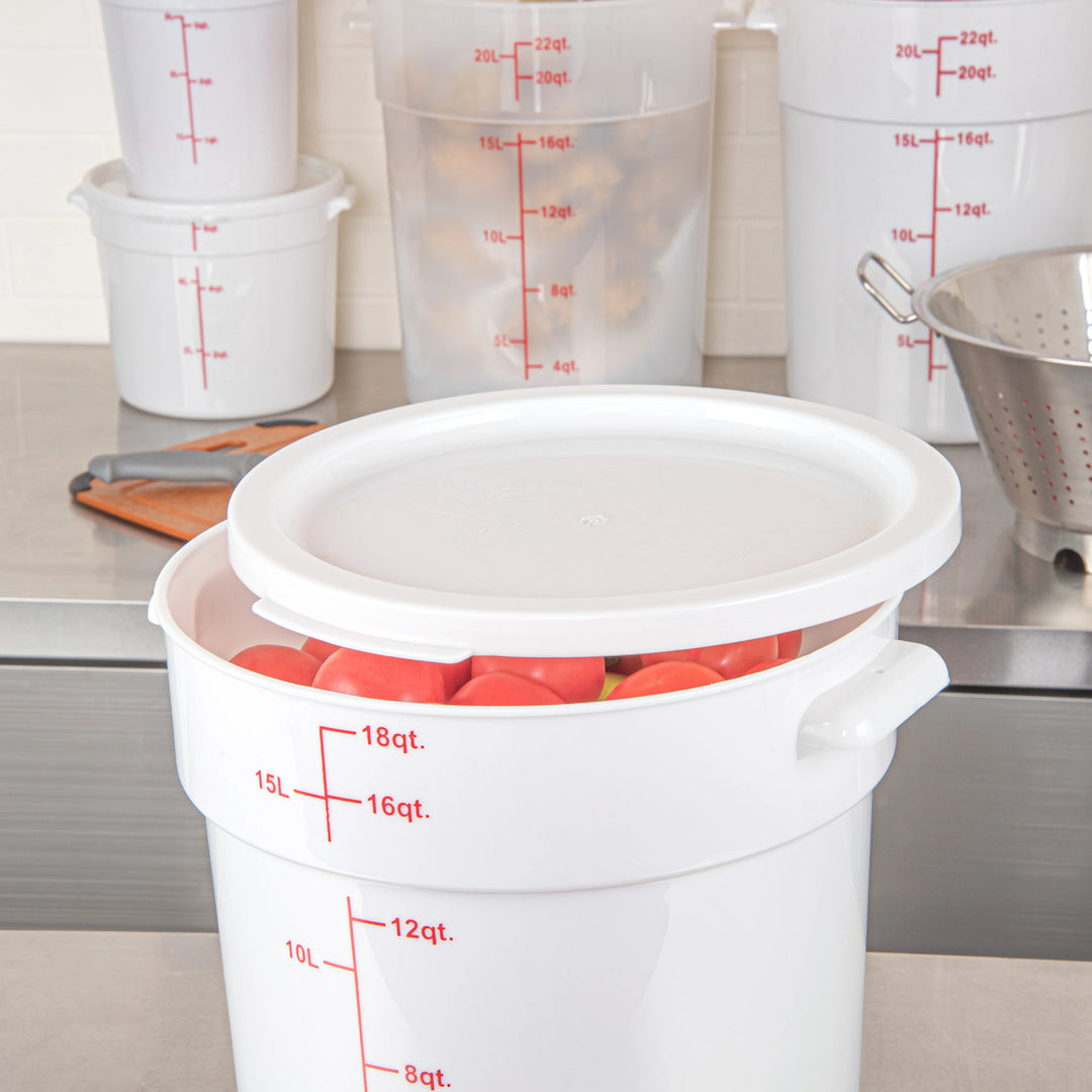 Restaurantware Met Lux Lids, White, Plastic, Round, for 12/18/22 Quart Food Storage Container - Restaurant Equipment and Smallwares - Canadian Distribution - Ships Free Within Canada on Orders Above CAD $199