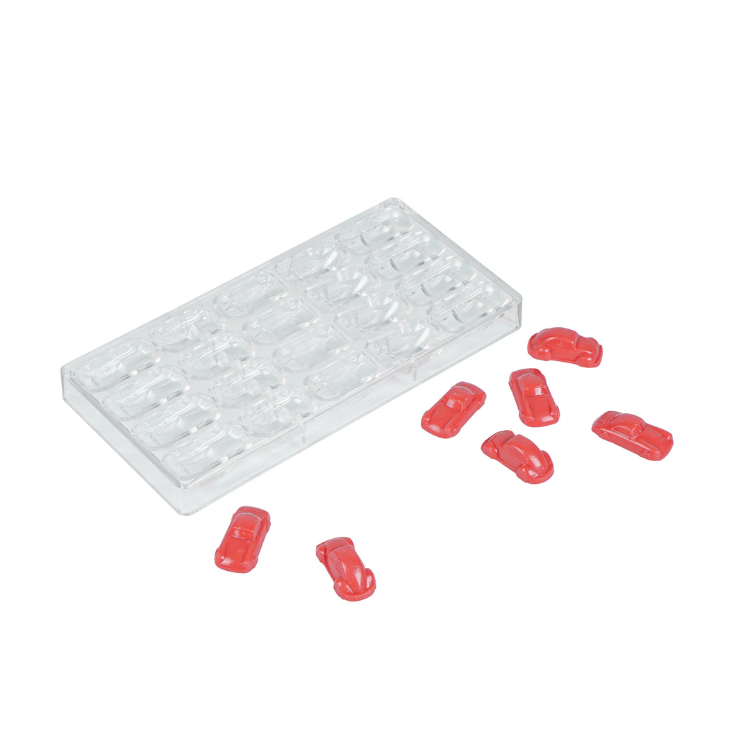 Restaurantware Pastry Tek 20-Compartment 3D Car Candy & Chocolate Molds, Polycarbonate - 10 Units/Case - Restaurant Equipment and Smallwares - Canadian Distribution - Ships Free Within Canada on Orders Above CAD $199