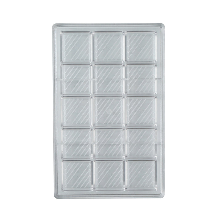 Restaurantware Pastry Tek 15-Compartment Square with Lines Candy & Chocolate Molds, Polycarbonate - Restaurant Equipment and Smallwares - Canadian Distribution