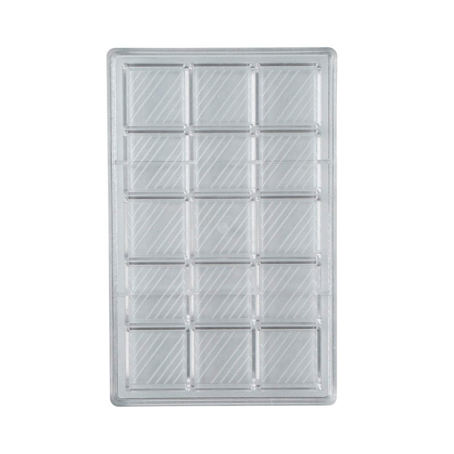 Restaurantware Pastry Tek 15-Compartment Square with Lines Candy & Chocolate Molds, Polycarbonate - Restaurant Equipment and Smallwares - Canadian Distribution