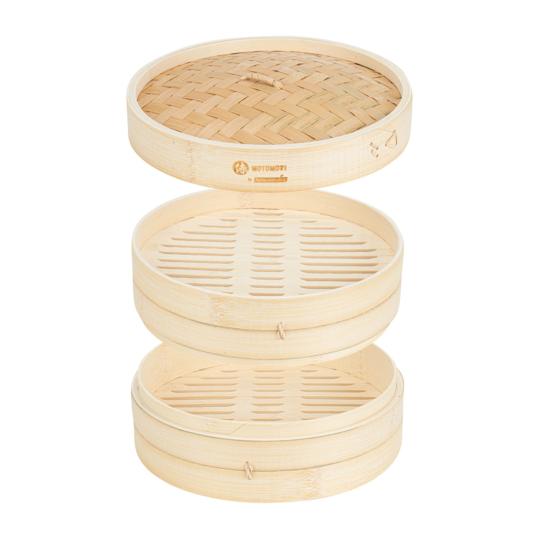 Restaurantware Motomori 10 x 10 x 4 Inch Steamer, Bamboo, Natural - Restaurant Equipment and Smallwares - Canadian Distribution - Ships Free Within Canada on Orders Above CAD $199