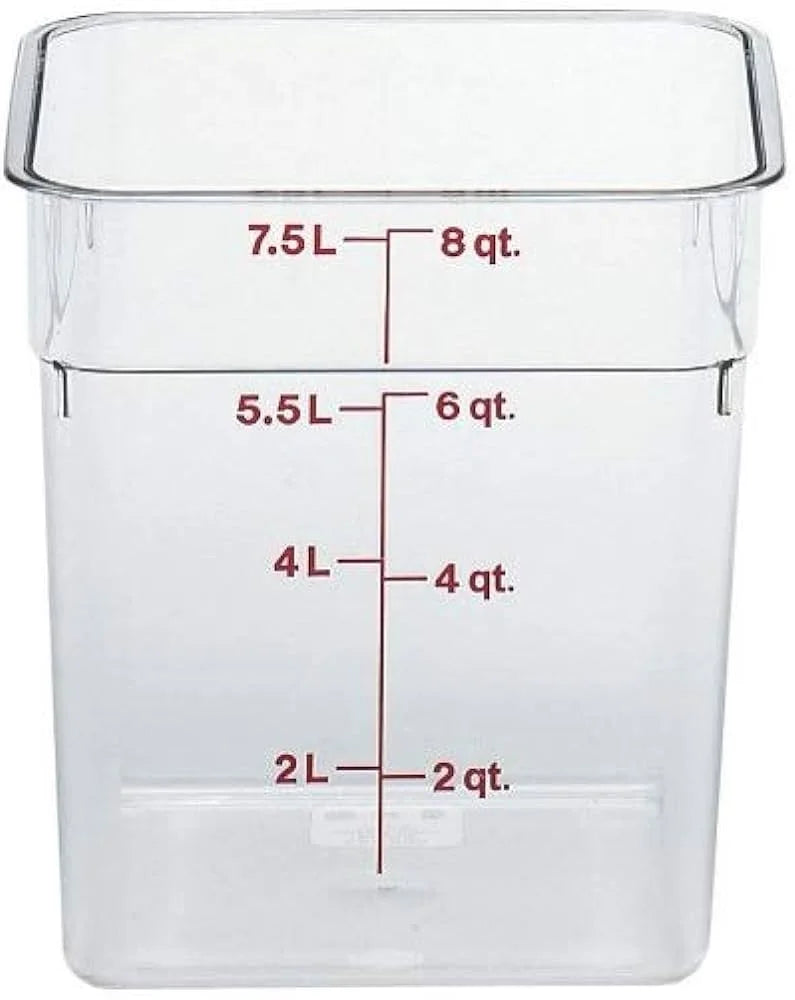 Cambro 8Qt Square Clear Camwear Food Storage Container - Restaurant Equipment and Smallwares - Canadian Distribution - Ships Free Within Canada on Orders Above CAD $199