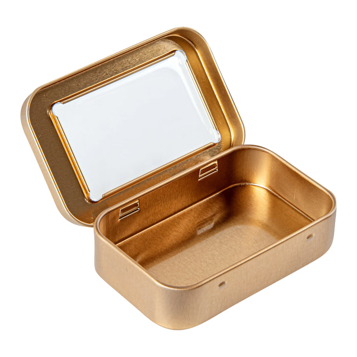 Restaurantware RW Base 4oz Gold Rectangular Tin Containers, with Window Lid - Restaurant Equipment and Smallwares - Canadian Distribution