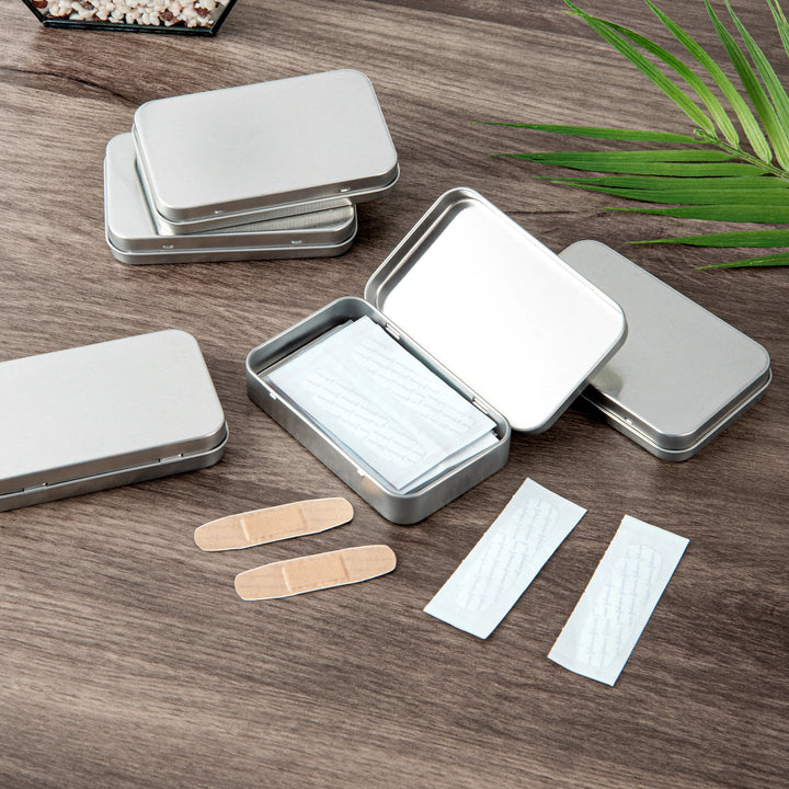 Restaurantware RW Base 6oz Silver Rectangular Tin Containers, with Hinged Lid - Restaurant Equipment and Smallwares - Canadian Distribution - Ships Free Within Canada on Orders Above CAD $199