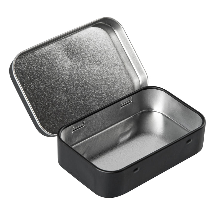 Restaurantware RW Base 4oz Black Rectangular Tin Containers, with Hinged Lid - Restaurant Equipment and Smallwares - Canadian Distribution