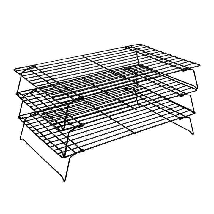 Restaurantware Met Lux 3-Tier Stackable Wire Cooling Rack Set, Black, Iron, 15.75 x 9.75 x 8.25In - Restaurant Equipment and Smallwares - Canadian Distribution