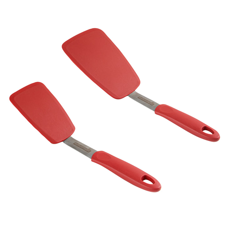 Restaurantware Comfy Grip 2-Piece Solid Turner Set, Red, Silicone - Restaurant Equipment and Smallwares - Canadian Distribution