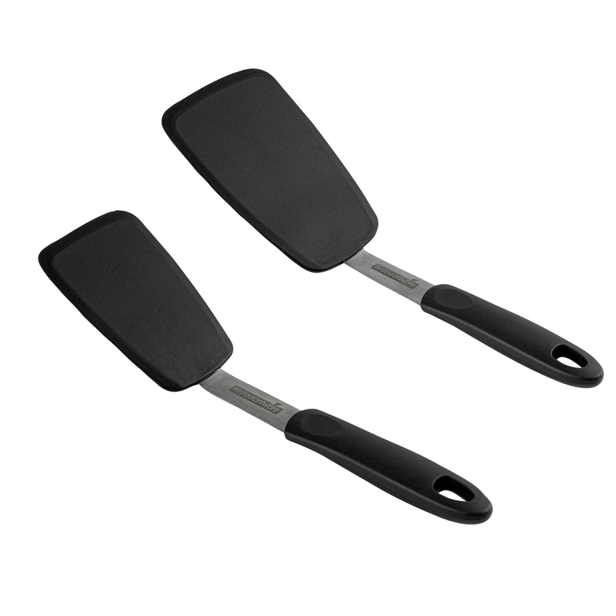 Restaurantware Comfy Grip 2-Piece Solid Turner Set, Black, Silicone - Restaurant Equipment and Smallwares - Canadian Distribution