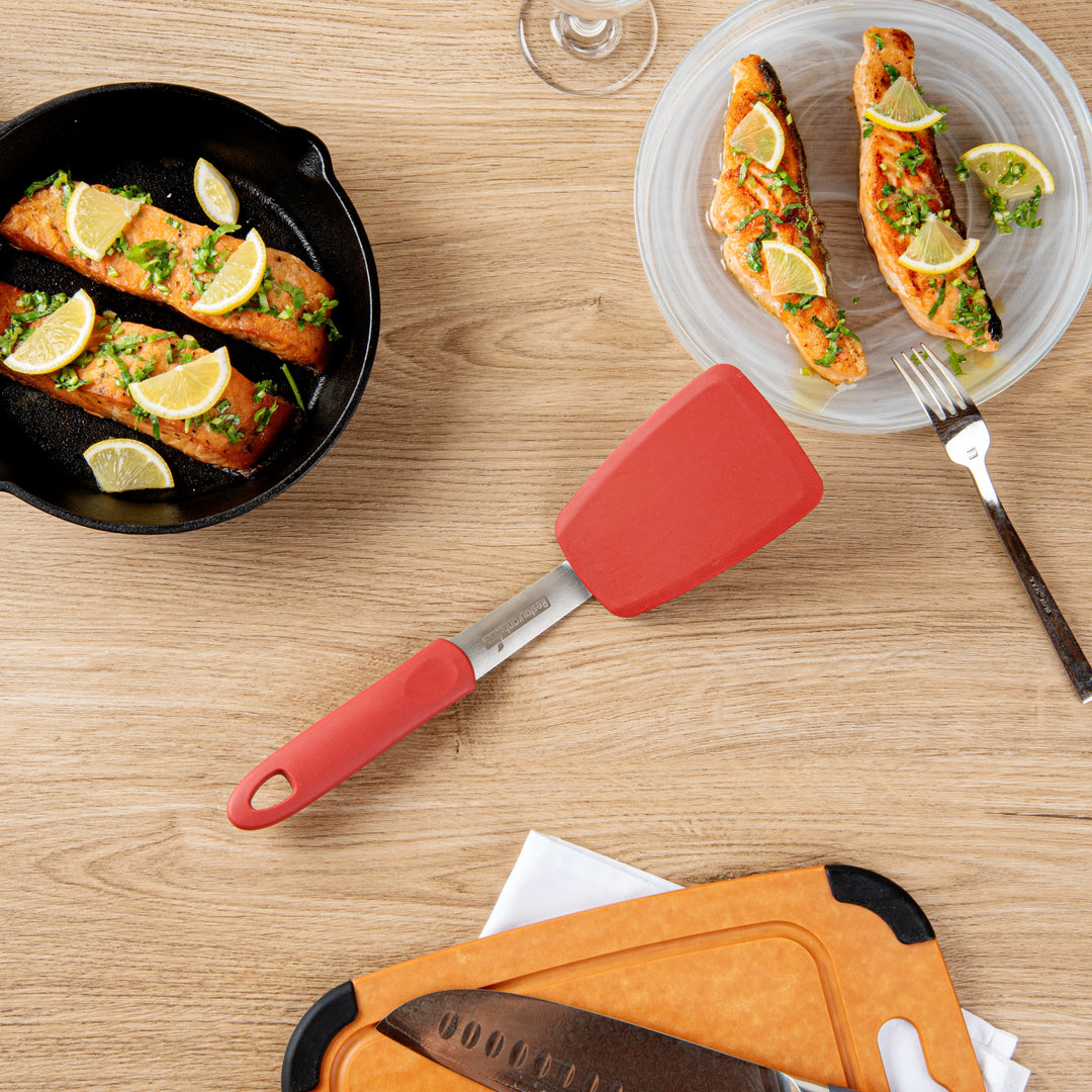 Restaurantware Comfy Grip 12In Solid Turner, Red, Silicone - Restaurant Equipment and Smallwares - Canadian Distribution - Ships Free Within Canada on Orders Above CAD $199