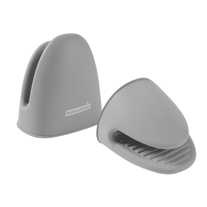 Restaurantware Comfy Grip Gray SIlicone Oven Mitt Set, Heat-Resistant, 4.25 x 3.50 x 4.25In - Restaurant Equipment and Smallwares - Canadian Distribution