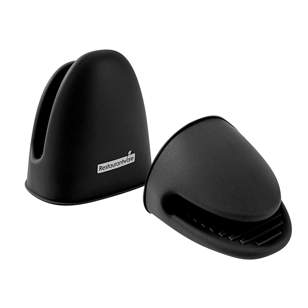 Restaurantware Comfy Grip Black SIlicone Oven Mitt Set, Heat-Resistant, 4.25 x 3.50 x 4.25In - Restaurant Equipment and Smallwares - Canadian Distribution